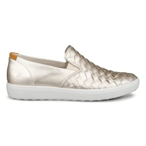 Ecco Damen Soft 7 Slip-On Gewebt Gold