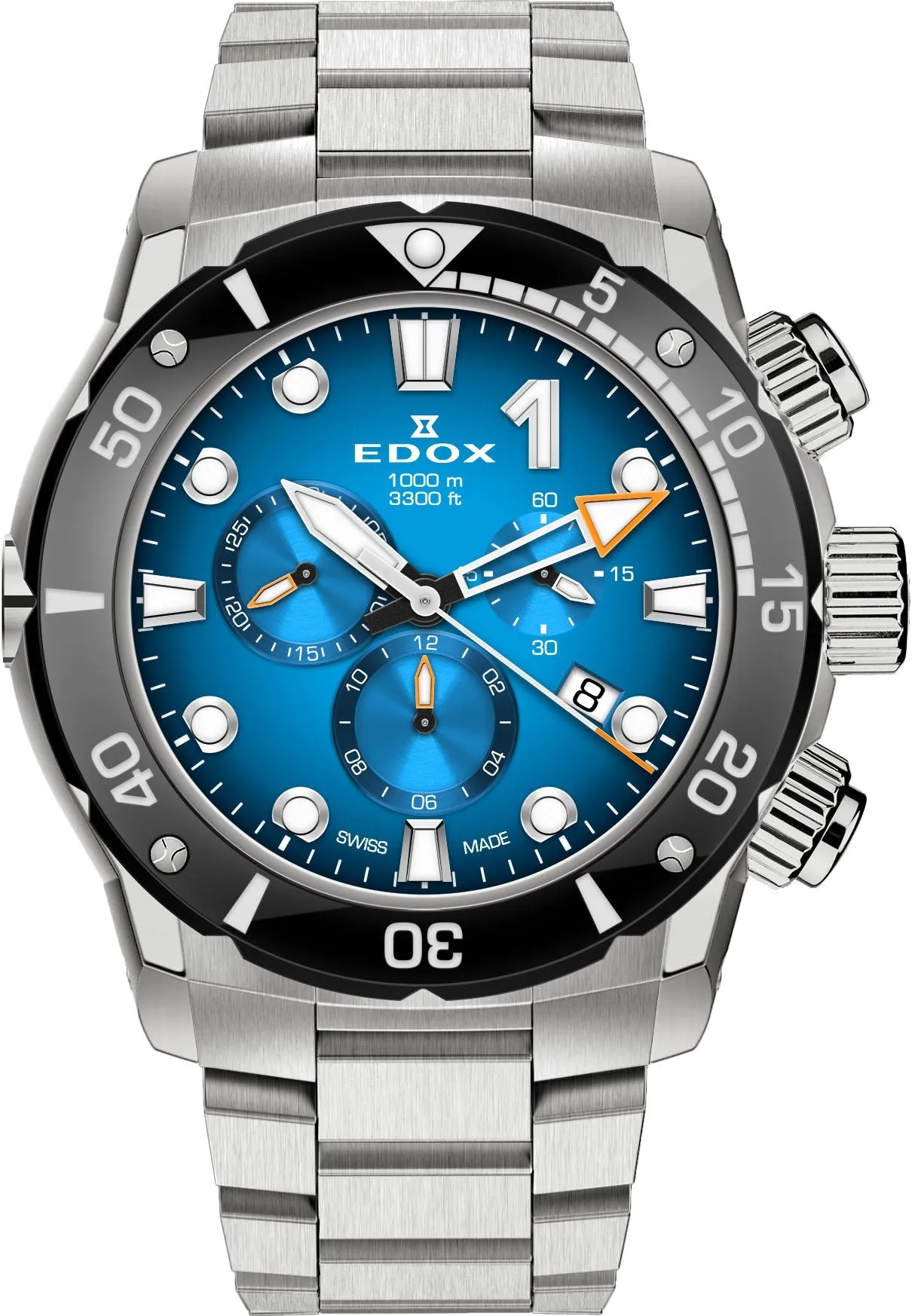 Edox Uhren Edox CO-1 Chrono Quarz Herrenuhr in Titan