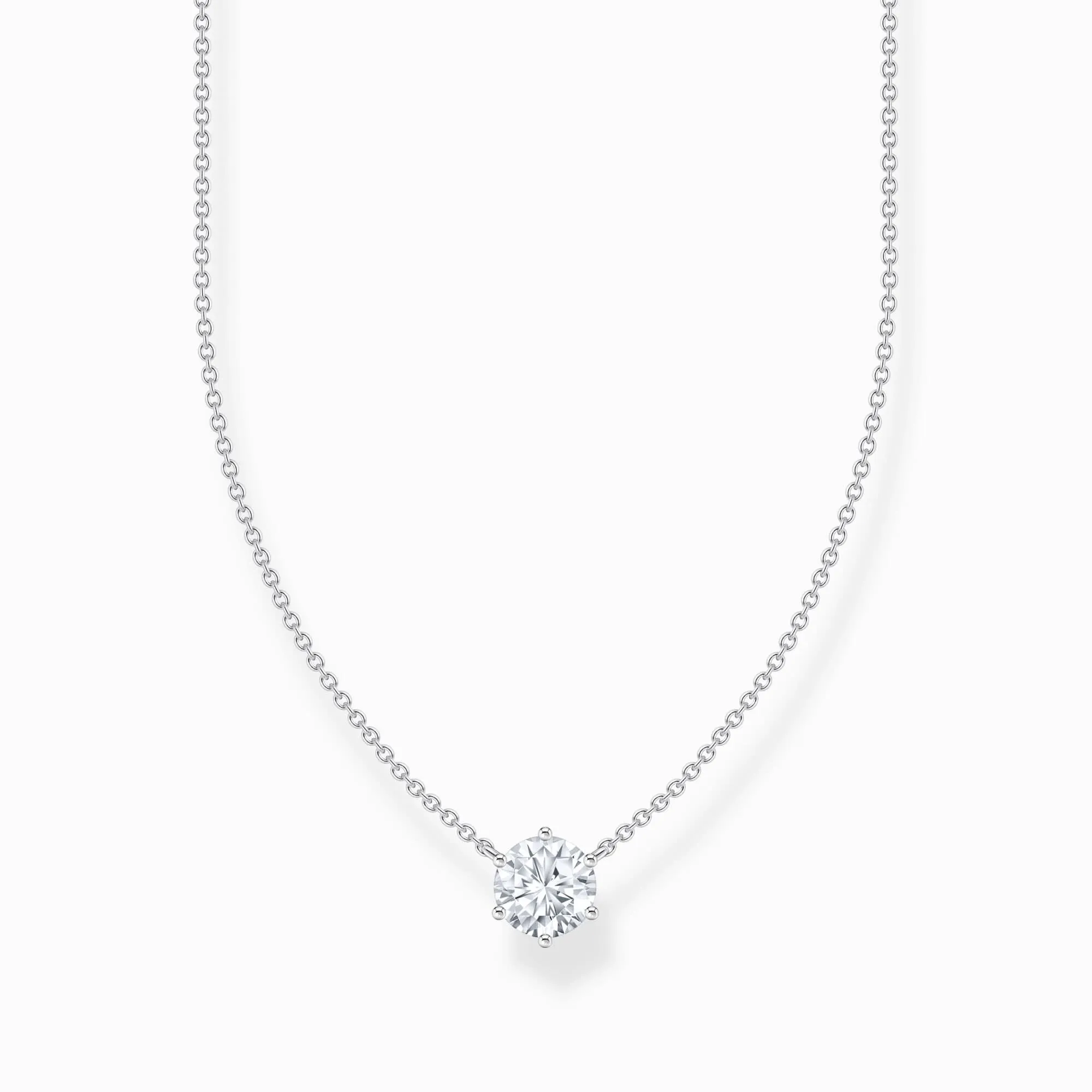 Essentials Sterling Silber Weiß Zirkonia Halskette KE2210-051-14-L45V Thomas Sabo Halsketten