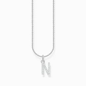 Essentials Sterling Silber mit Zirkonia Buchstabe N Halskette KE2253-051-14-L45V Thomas Sabo Halsketten