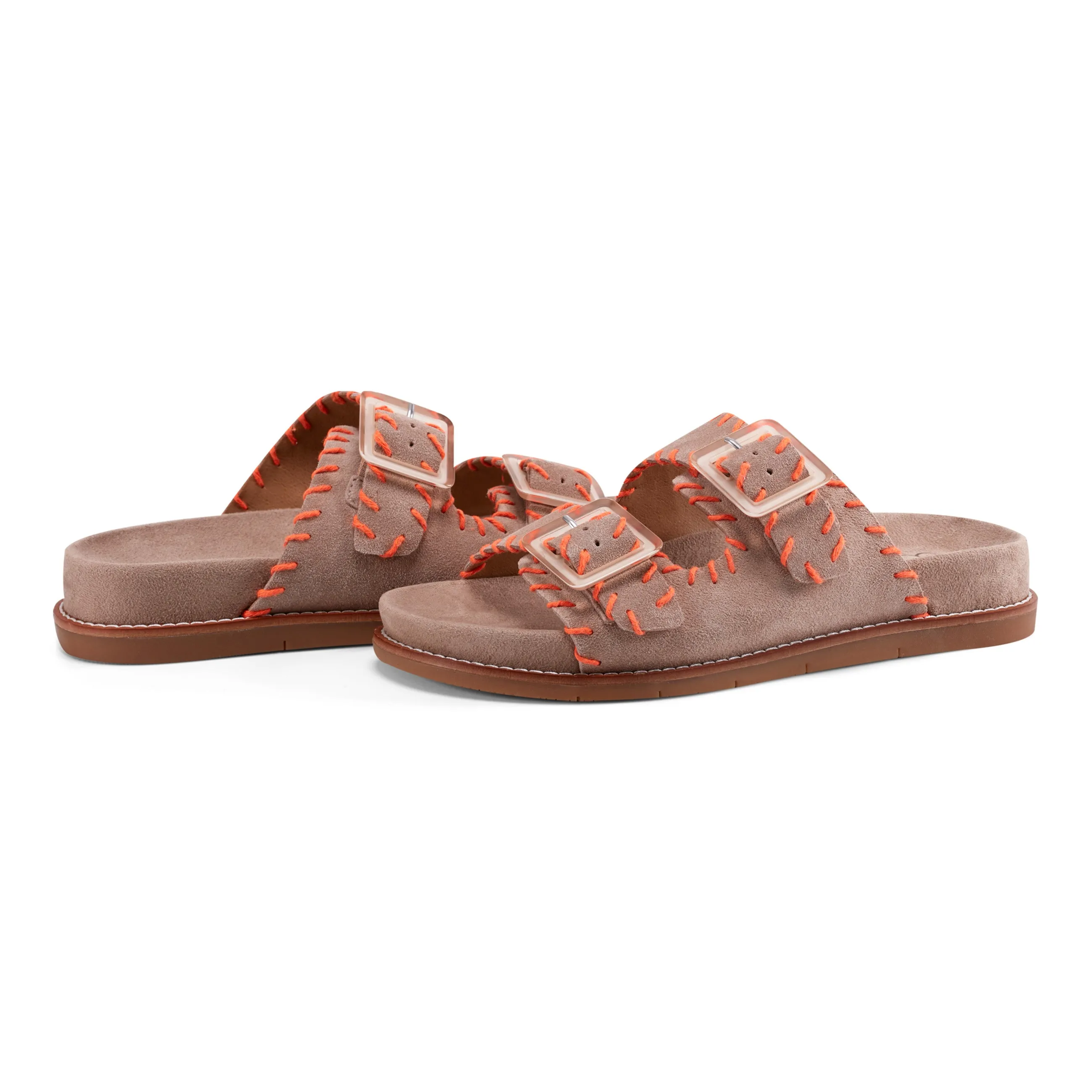 Fausto Rundspitze Bequeme Flache Riemchensandalen