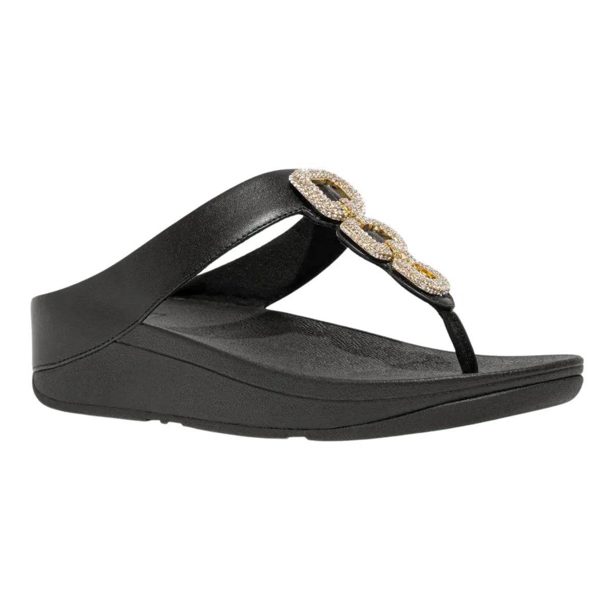 FitFlop Damen Fino Crystal Chain Schwarz