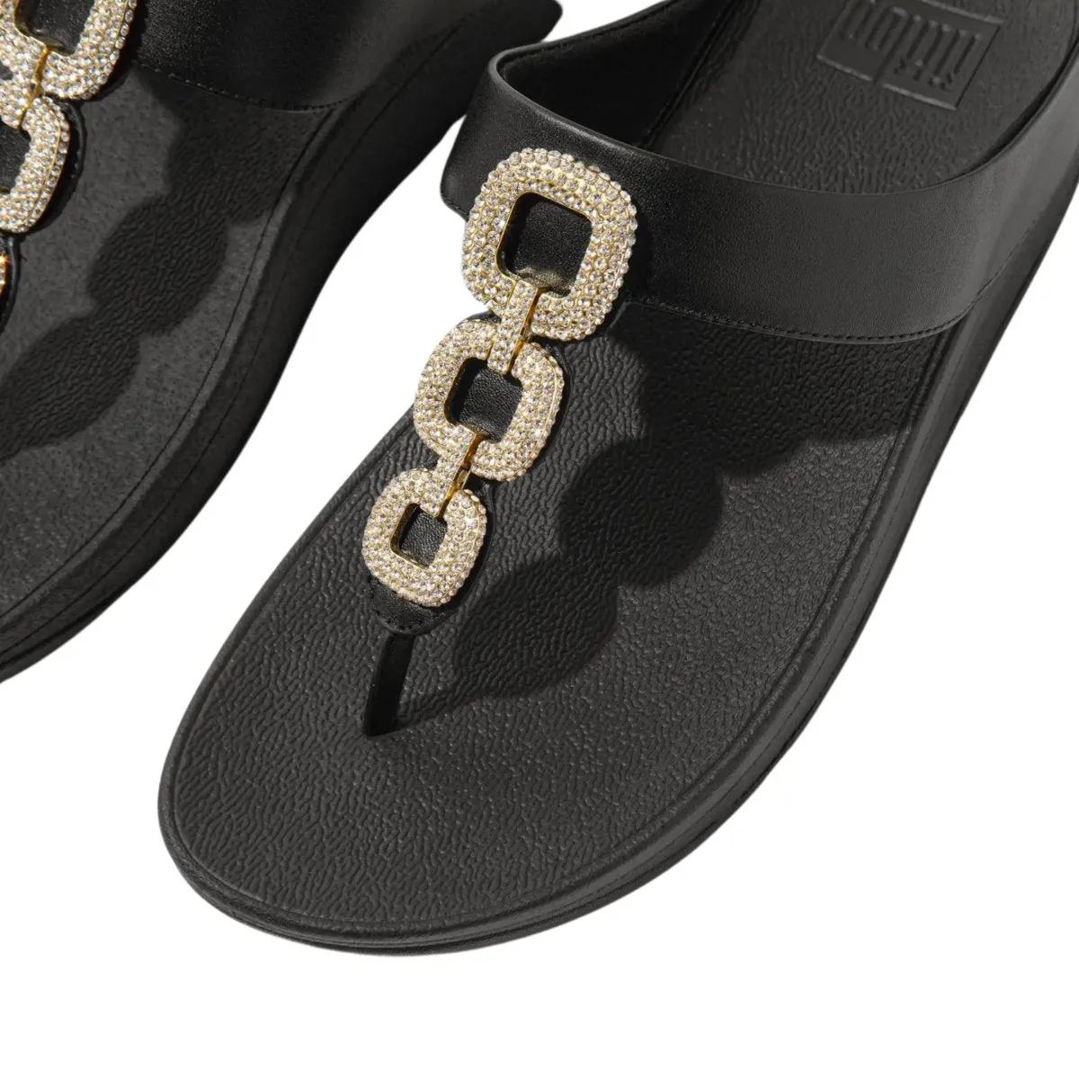 FitFlop Damen Fino Crystal Chain Schwarz