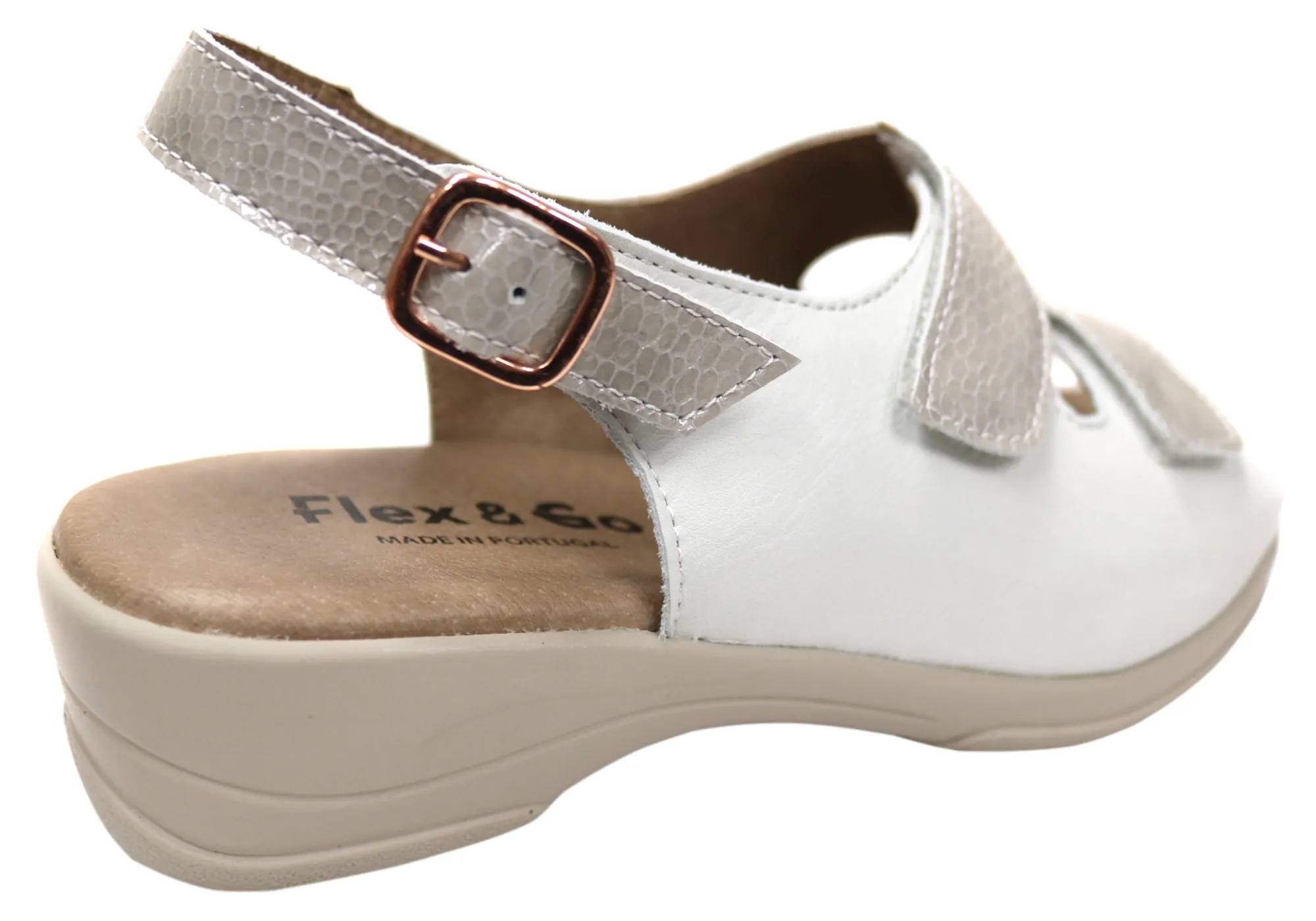 Flex & Go Mary Damen Bequeme Ledersandalen Hergestellt in Portugal Flex & Go Schuhe