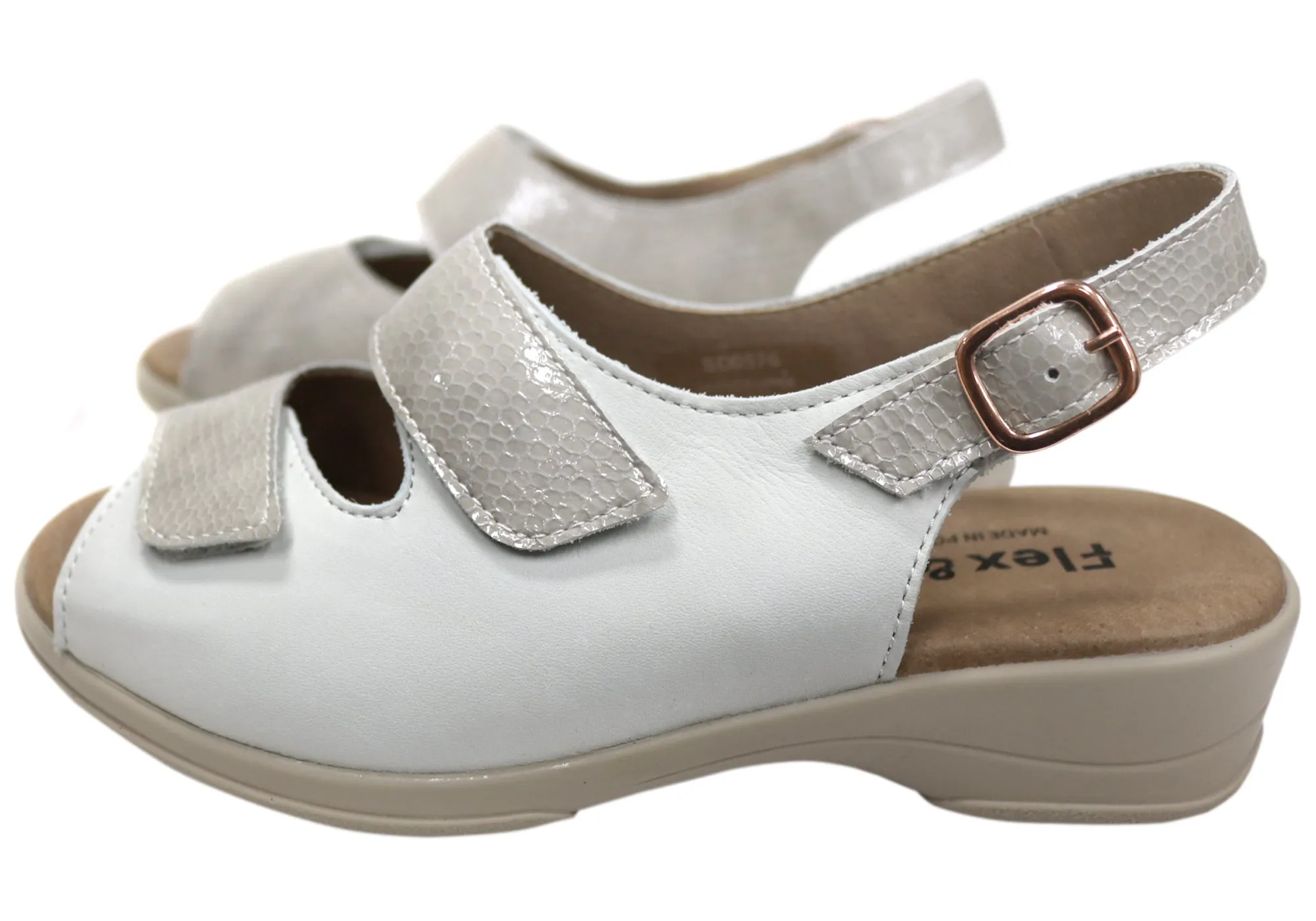 Flex & Go Mary Damen Bequeme Ledersandalen Hergestellt in Portugal Flex & Go Schuhe