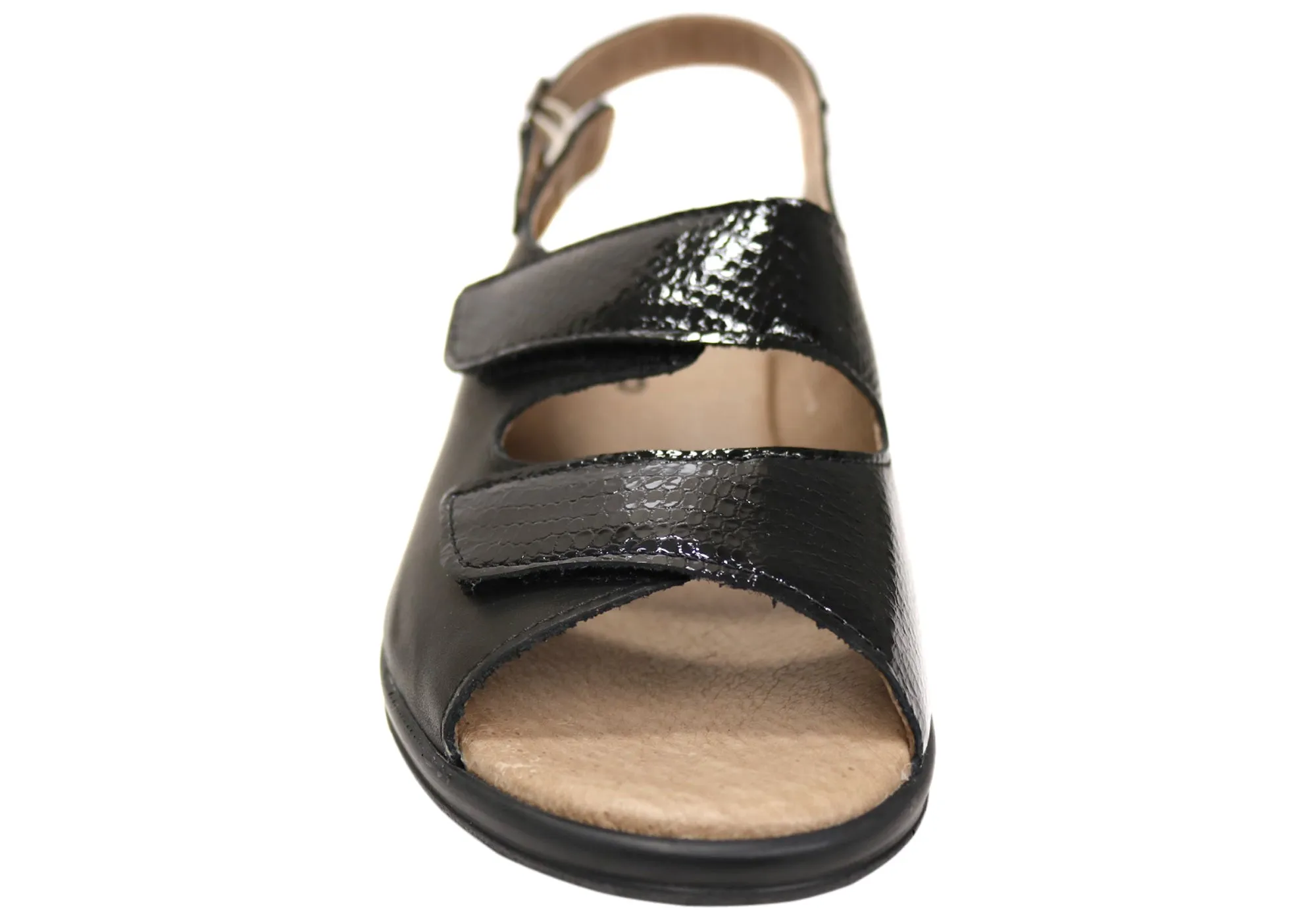 Flex & Go Mary Damen Bequeme Ledersandalen Hergestellt in Portugal Flex & Go Schuhe