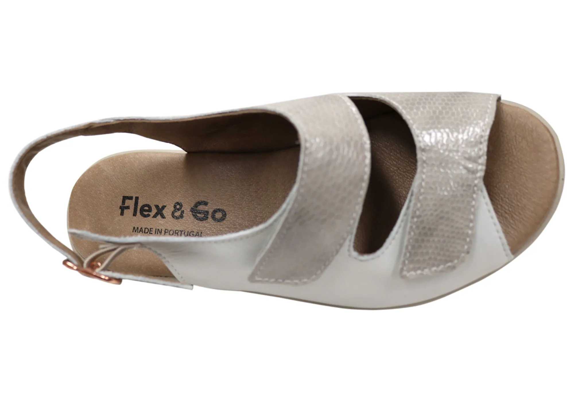 Flex & Go Mary Damen Bequeme Ledersandalen Hergestellt in Portugal Flex & Go Schuhe