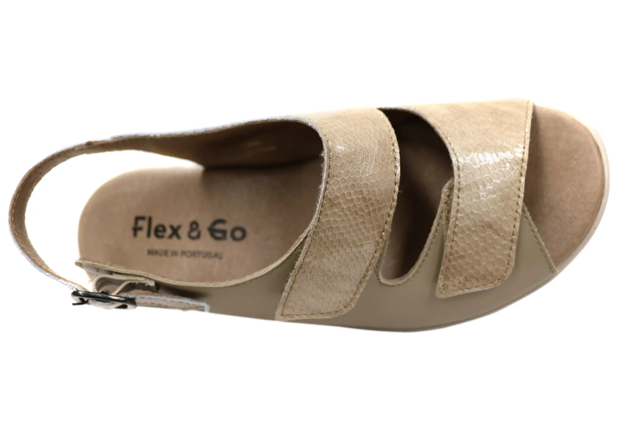 Flex & Go Mary Damen Bequeme Ledersandalen Hergestellt in Portugal Flex & Go Schuhe