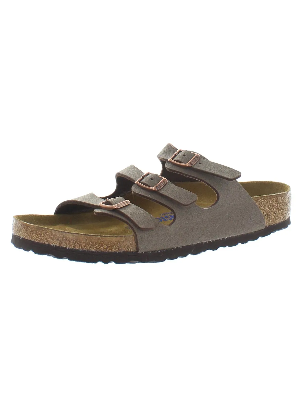 Florida BS Damen Leder Schlupf-Sandalen mit Fußbett