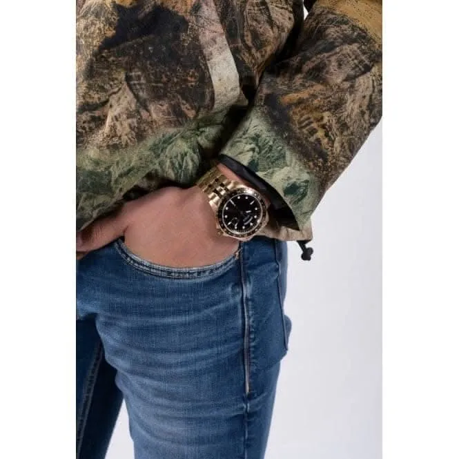 Gents Comet Edelstahl Uhr in Goldton GW0220G4