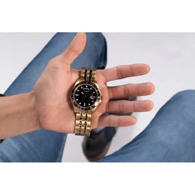 Gents Comet Edelstahl Uhr in Goldton GW0220G4