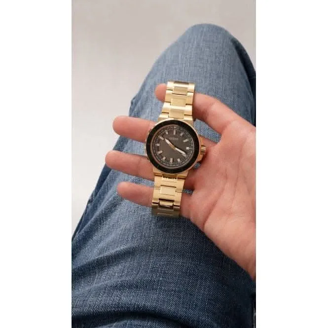 Herren Track Edelstahl Uhr in Goldton GW0426G2