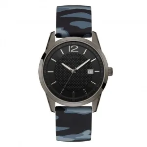 Guess Herrenuhr Gunmetal Schwarz Zifferblatt Camouflage Armbanduhr W0991G6