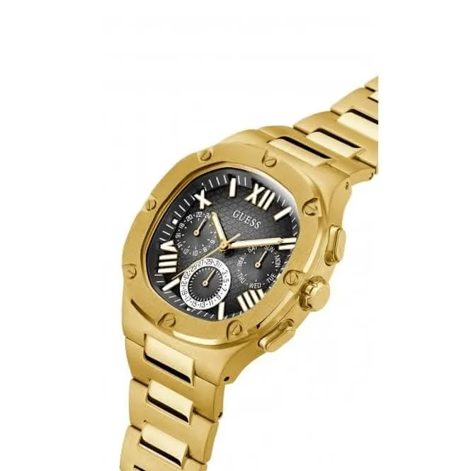 Guess Herren Headline Edelstahl Gold Uhr GW0572G2
