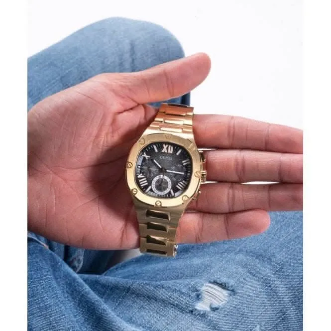 Guess Herren Headline Edelstahl Gold Uhr GW0572G2