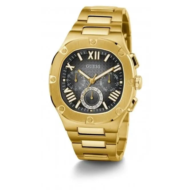 Guess Herren Headline Edelstahl Gold Uhr GW0572G2