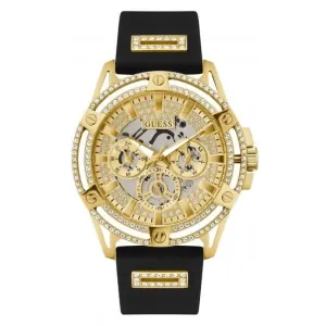 Guess Herren König Edelstahl Gold Uhr GW0537G2