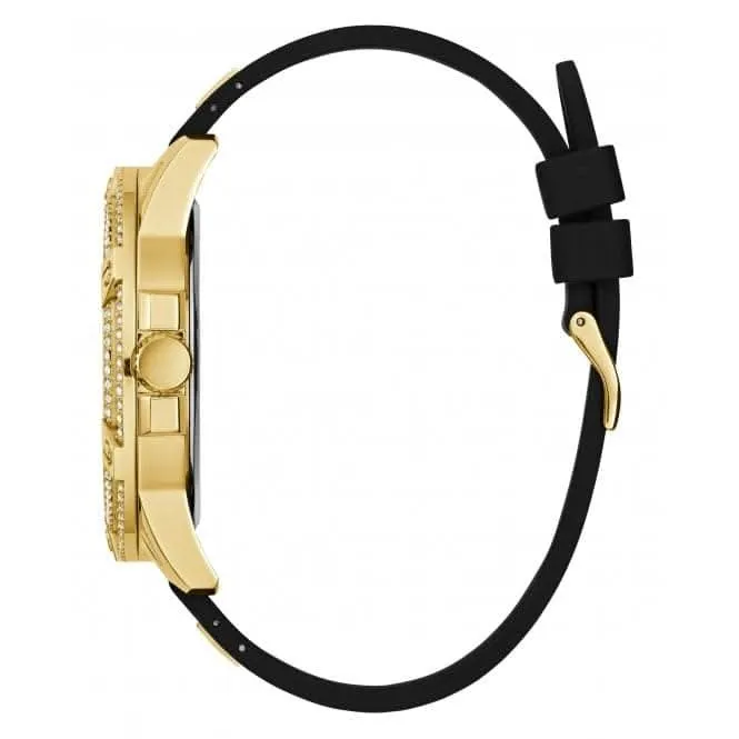 Guess Herren König Edelstahl Gold Uhr GW0537G2