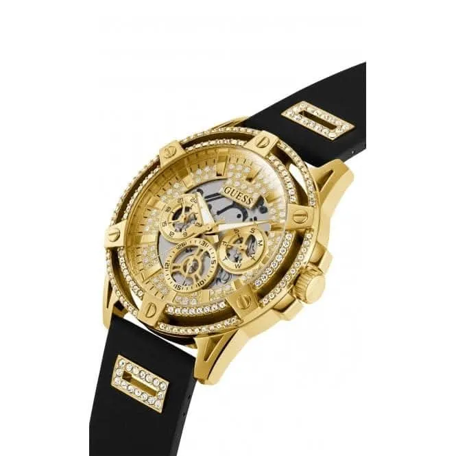 Guess Herren König Edelstahl Gold Uhr GW0537G2