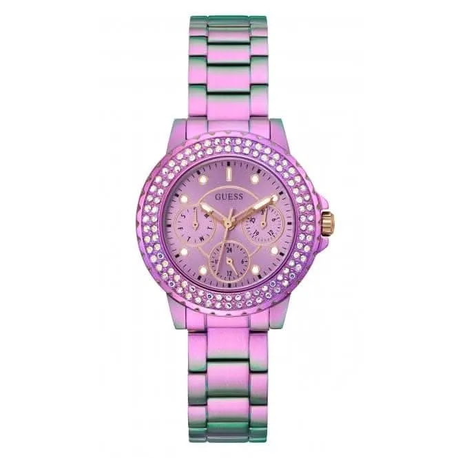 Guess Damen Crown Jewel Edelstahl Irisierende Uhr GW0410L4