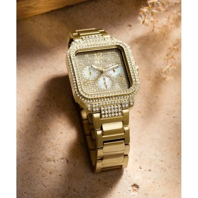 Guess Damen Deco Edelstahl Uhr in Goldton GW0472L2