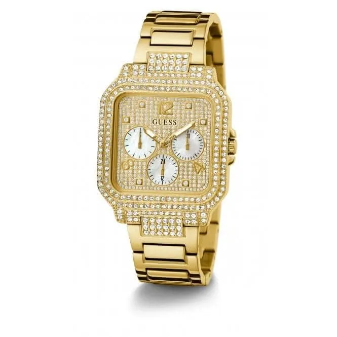 Guess Damen Deco Edelstahl Uhr in Goldton GW0472L2
