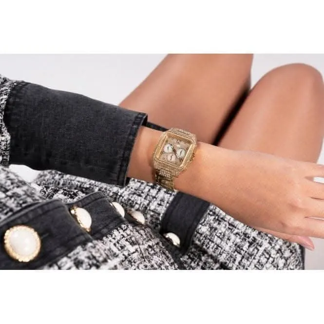 Guess Damen Deco Edelstahl Uhr in Goldton GW0472L2