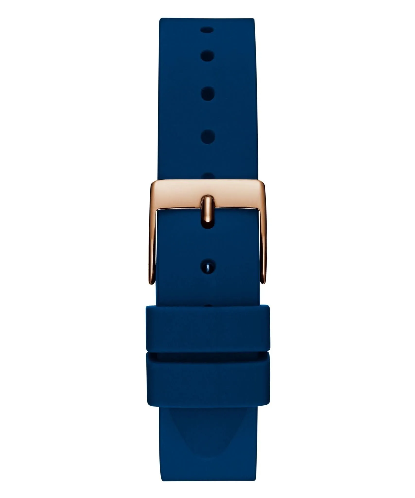 Guess Damen Glitz Plaque Roségold-Ton Silikonuhr GW0745L4
