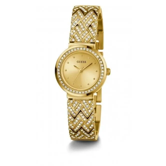Guess Damen Treasure Edelstahl Uhr in Goldton GW0476L2