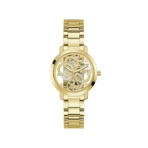Guess Quattro Clear Damen Trend Gold Edelstahl Uhr GW0300L2