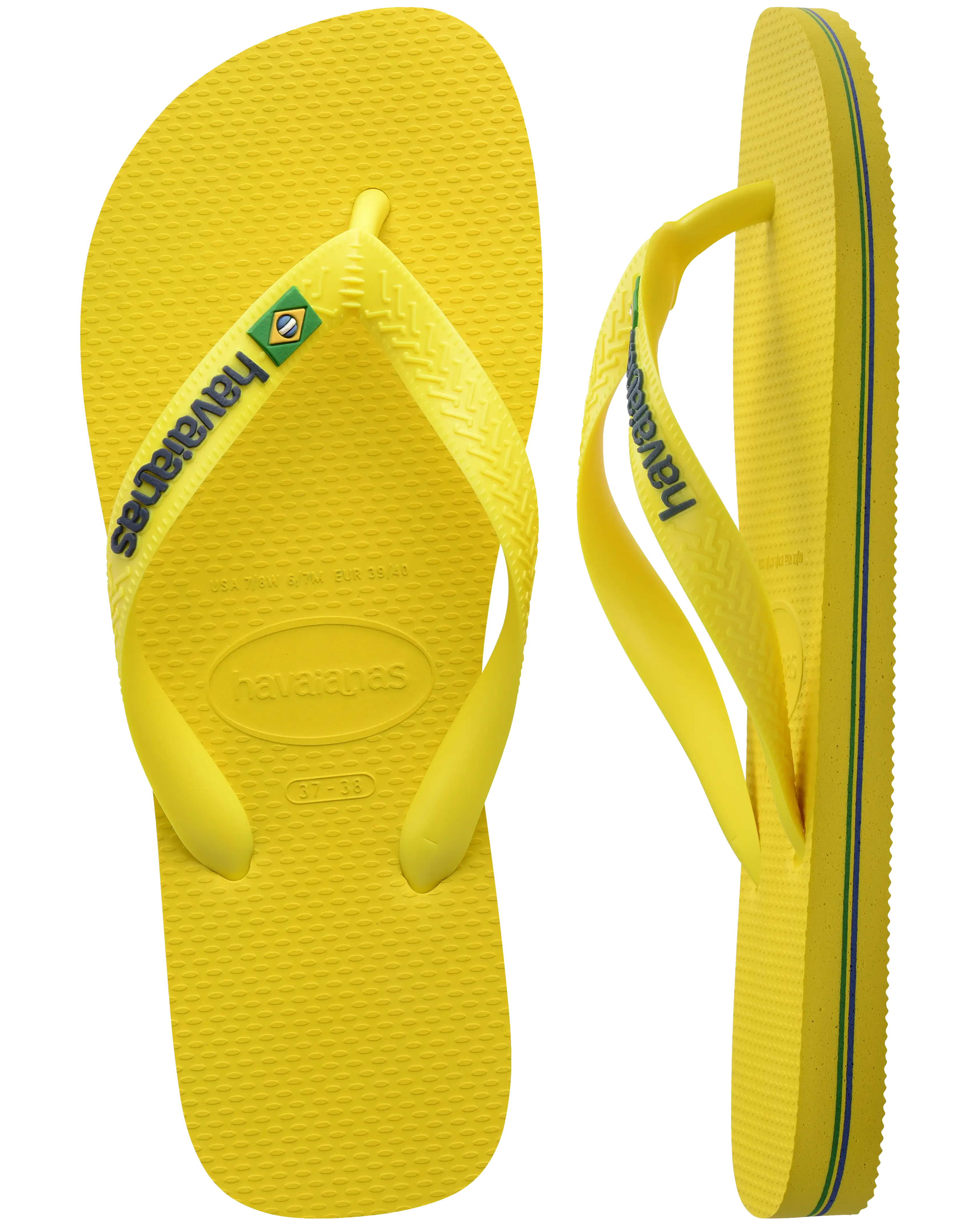 Havaianas Schuhe Jungen Brasil Logo Neon Flip-Flops in Zitronengelb