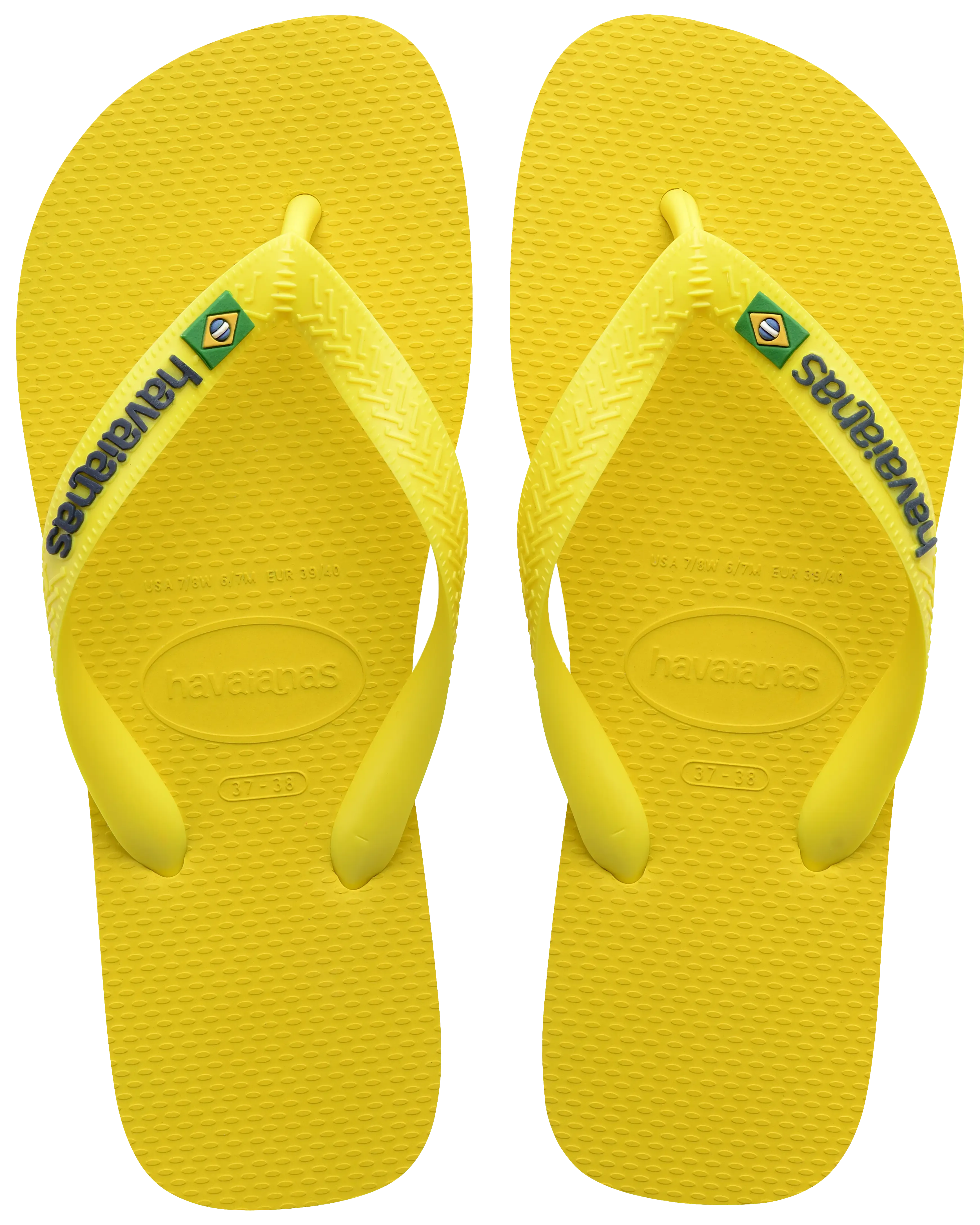 Havaianas Schuhe Jungen Brasil Logo Neon Flip-Flops in Zitronengelb