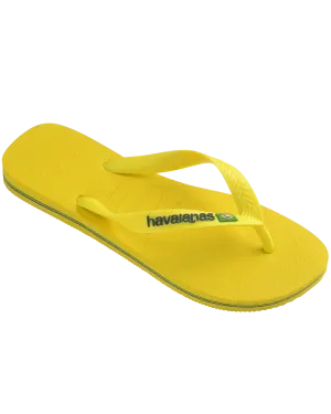 Havaianas Schuhe Jungen Brasil Logo Neon Flip-Flops in Zitronengelb