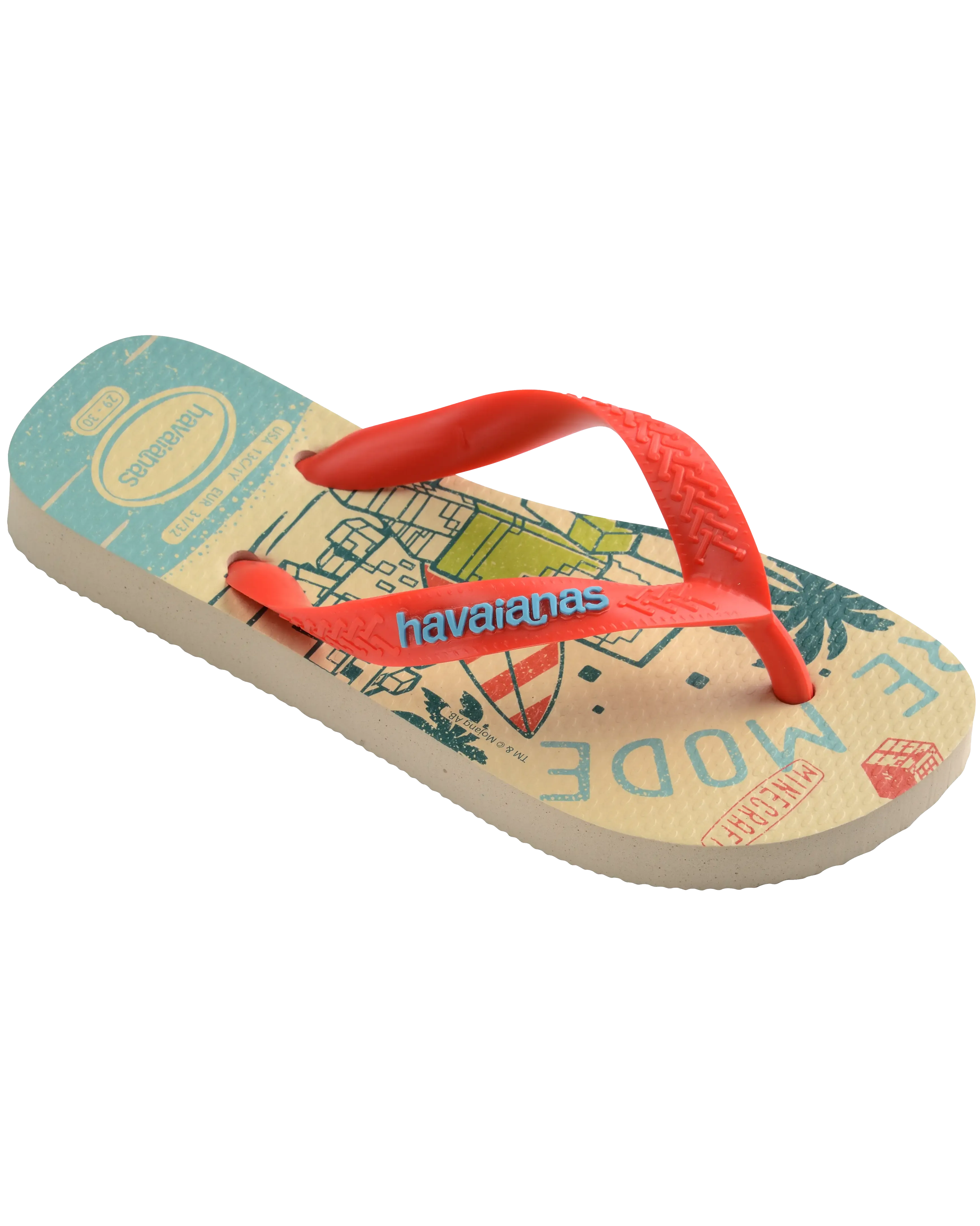 Havaianas Schuhe Jungen Minecraft Flip-Flops in Beige & Orange