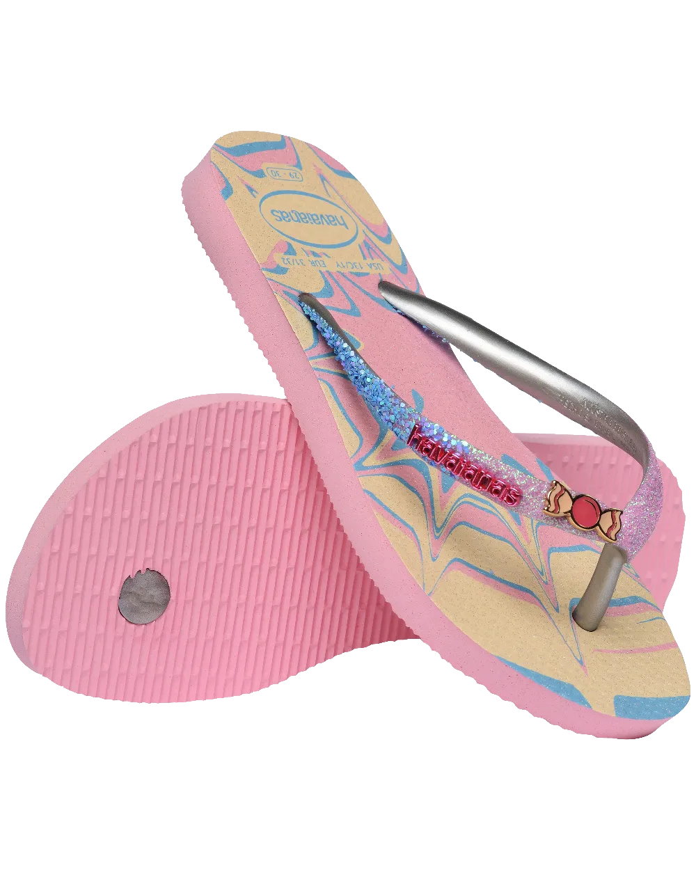 Havaianas Schuhe Mädchen Slim Glitter Trendy Flip-Flops in Pink Glow