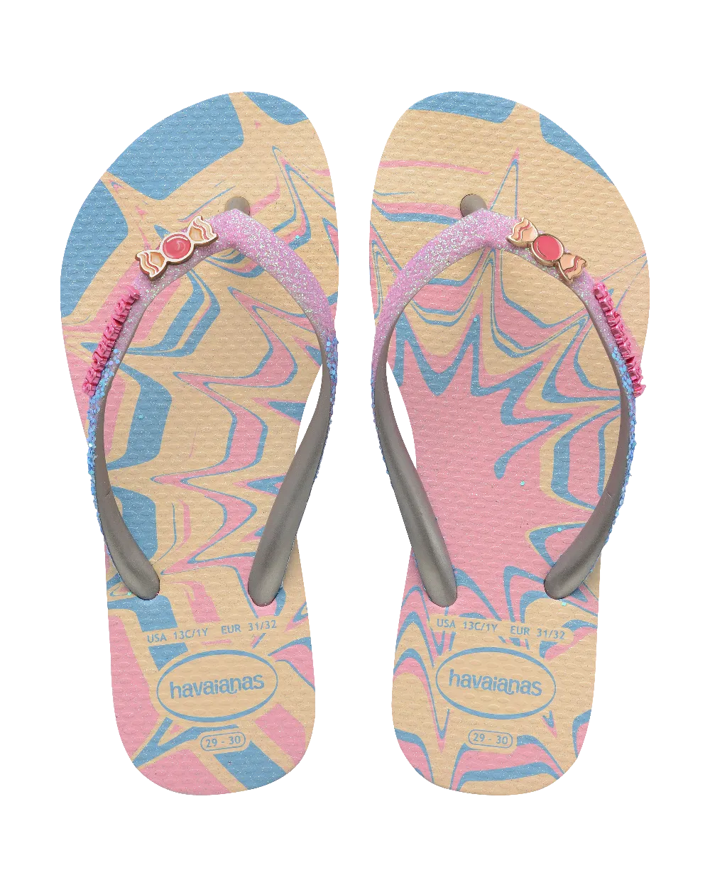 Havaianas Schuhe Mädchen Slim Glitter Trendy Flip-Flops in Pink Glow
