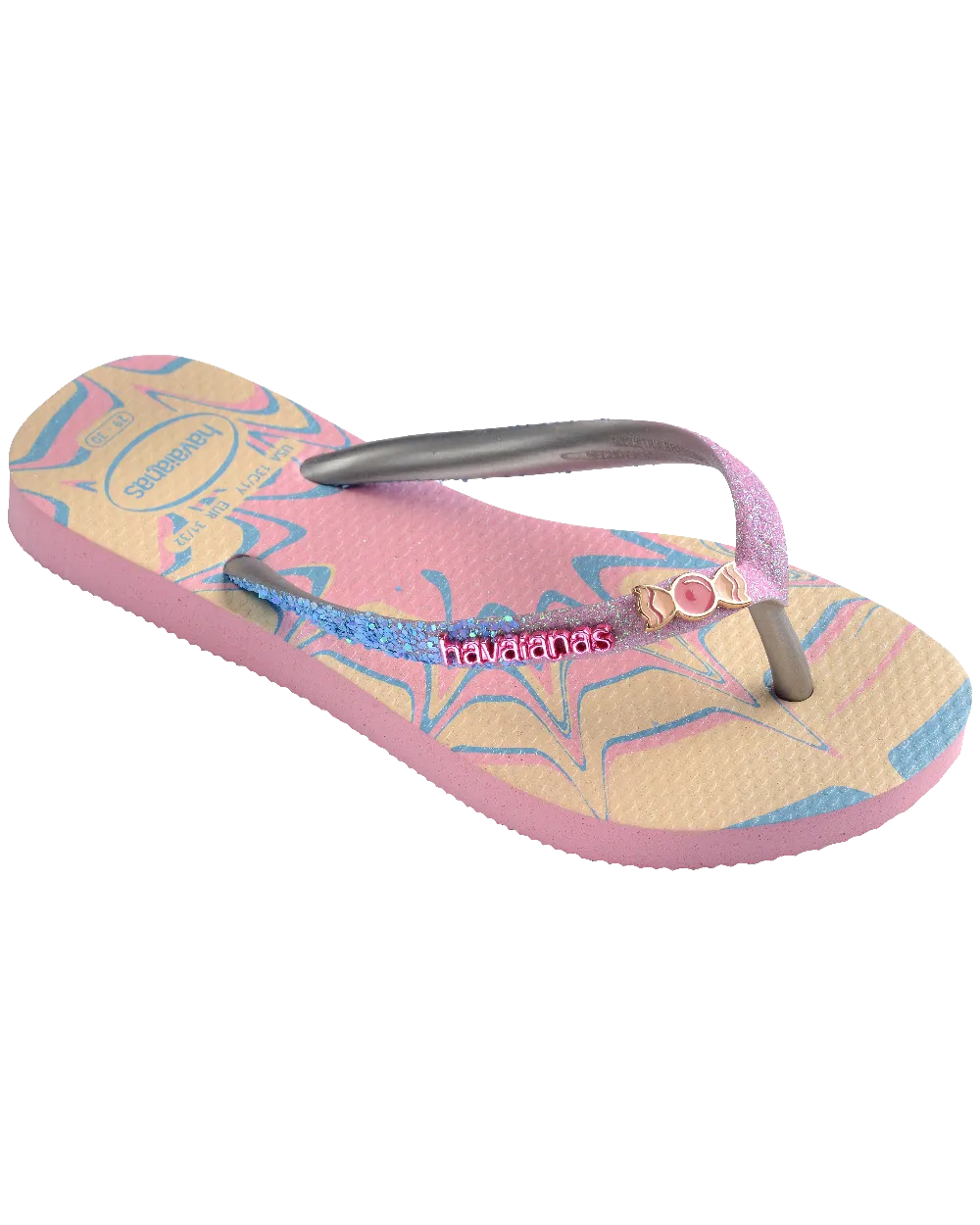 Havaianas Schuhe Mädchen Slim Glitter Trendy Flip-Flops in Pink Glow