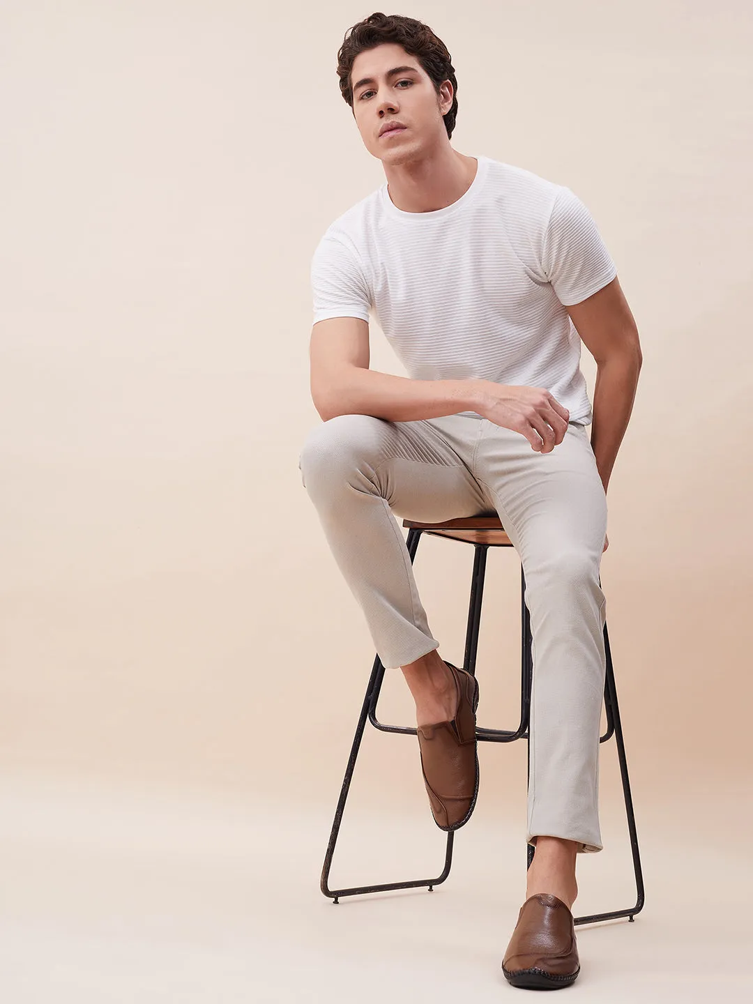 HITZ101 Herren Casual Schlupfschuhe aus braunem Leder