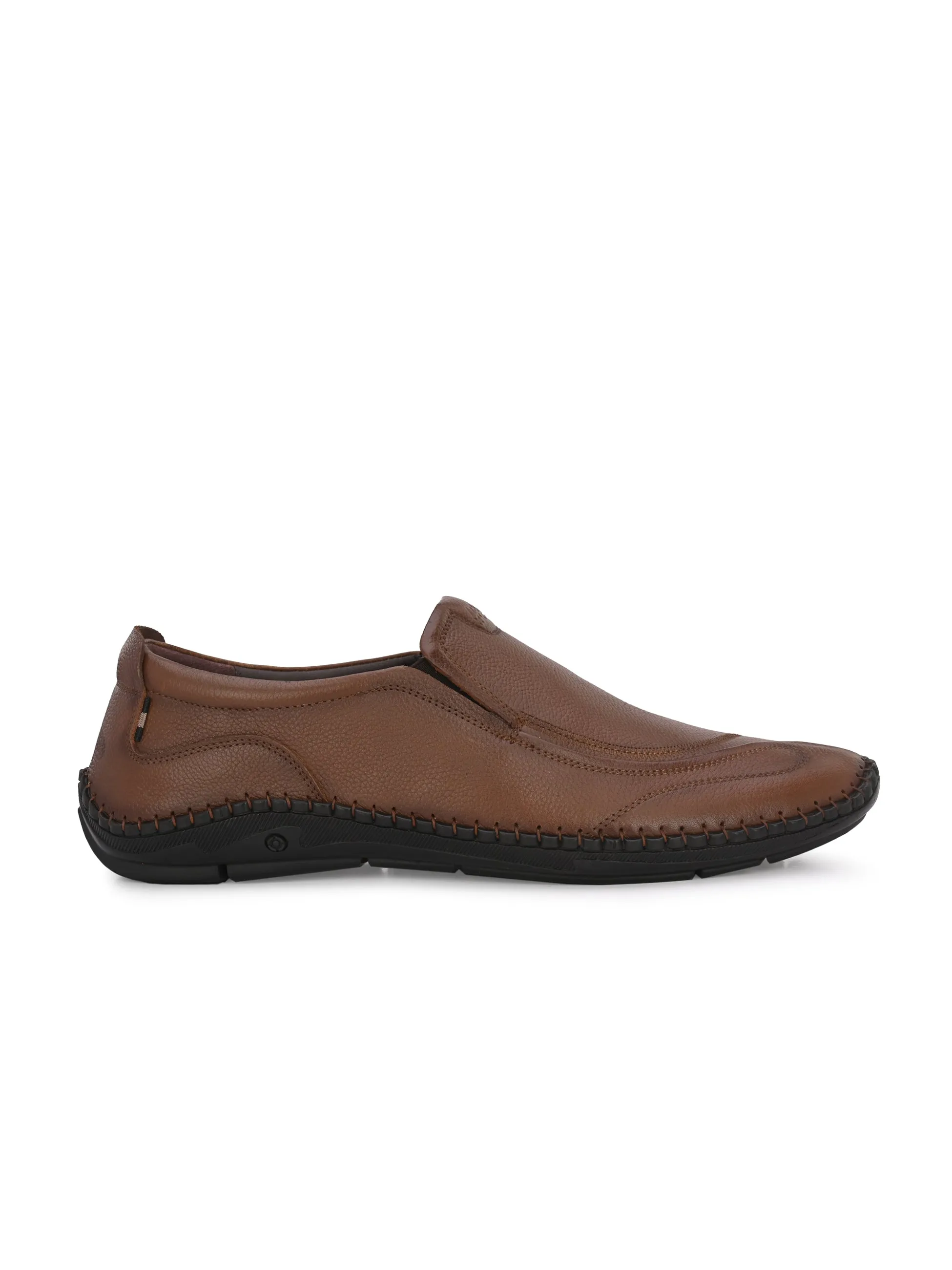 HITZ101 Herren Casual Schlupfschuhe aus braunem Leder