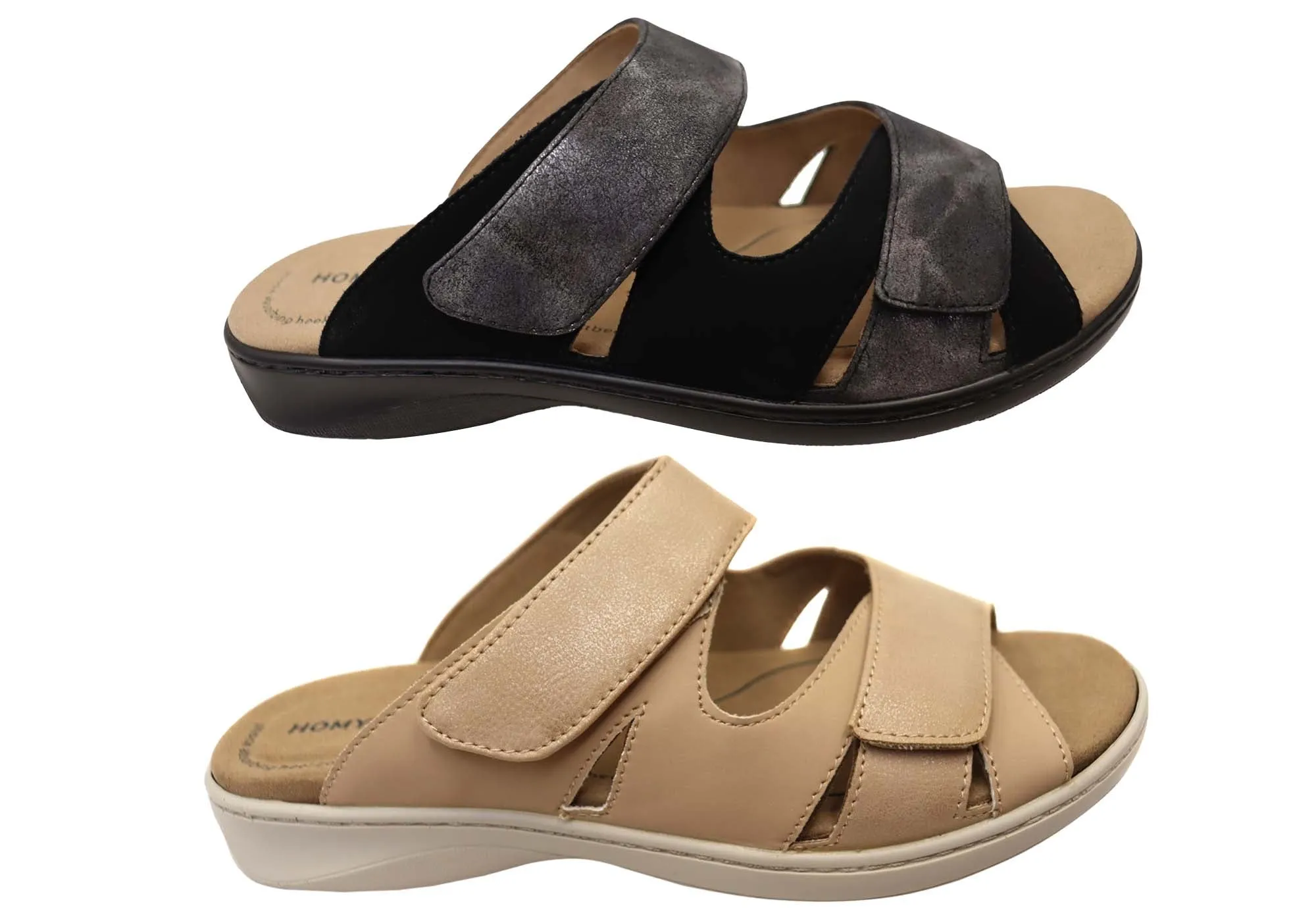Homyped Damen Traum-Slide Weite Passform Slides Sandalen Homyped Schuhe