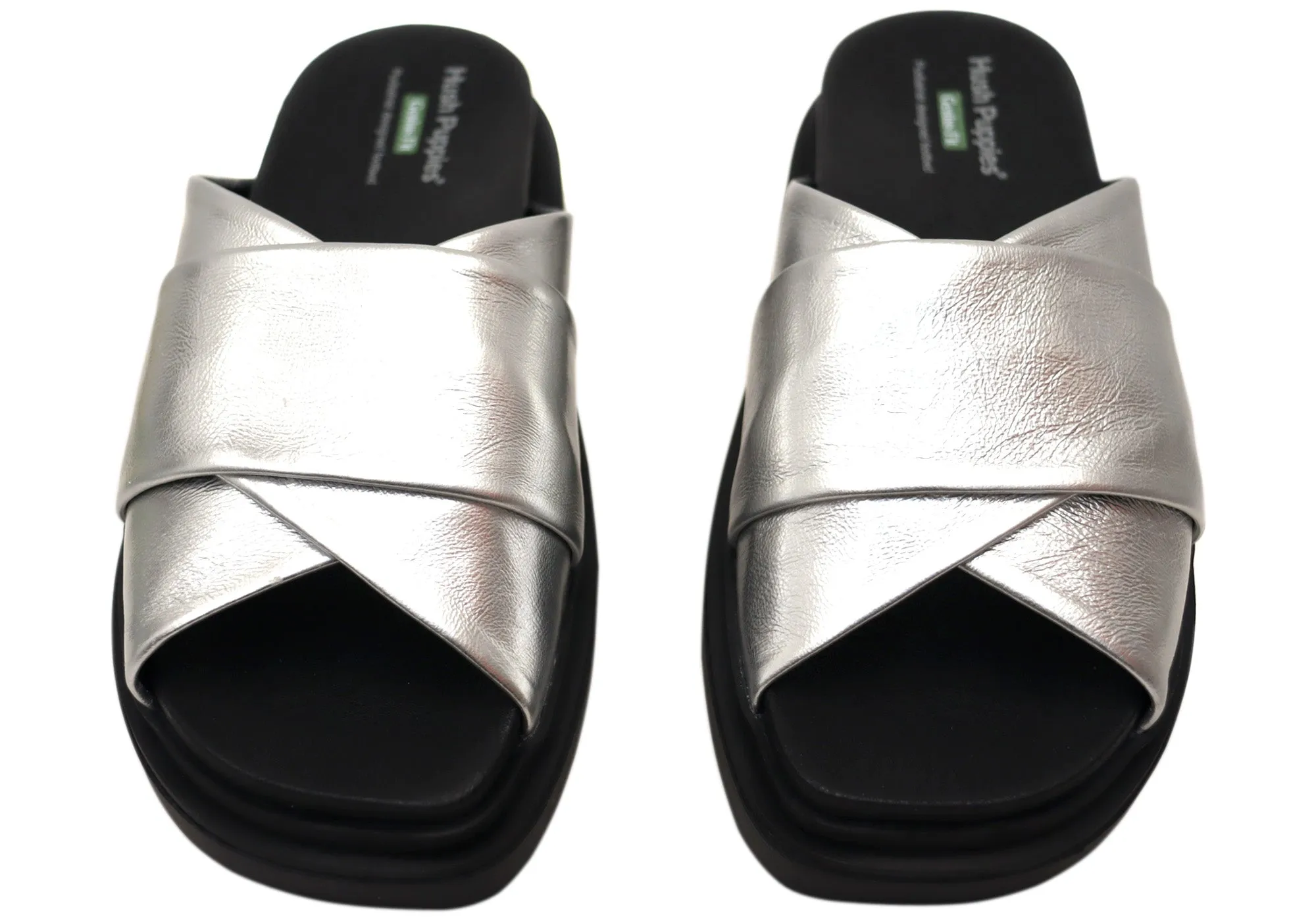 Hush Puppies Float Damen Bequeme Leder-Slides Sandalen Hush Puppies Schuhe