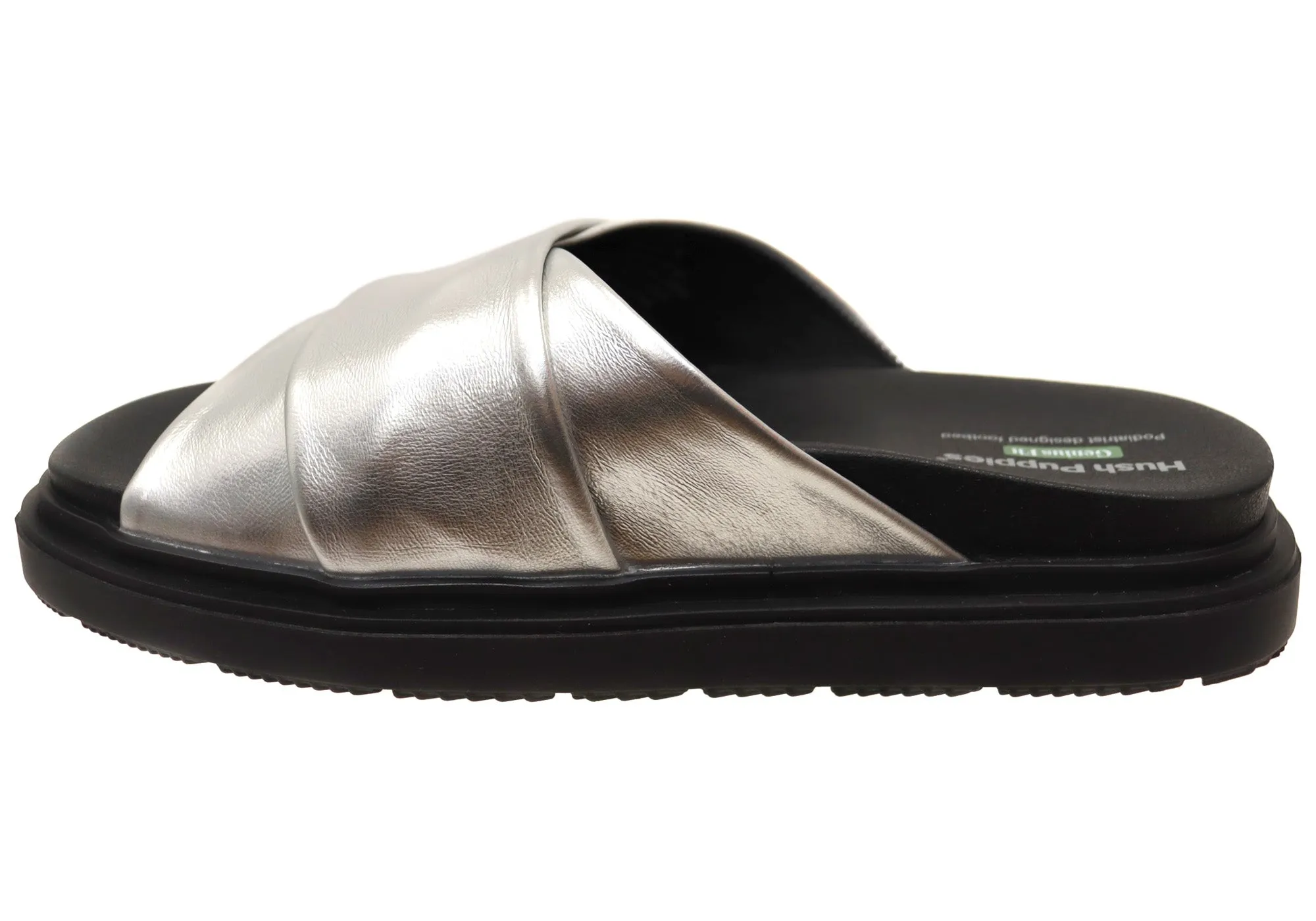 Hush Puppies Float Damen Bequeme Leder-Slides Sandalen Hush Puppies Schuhe