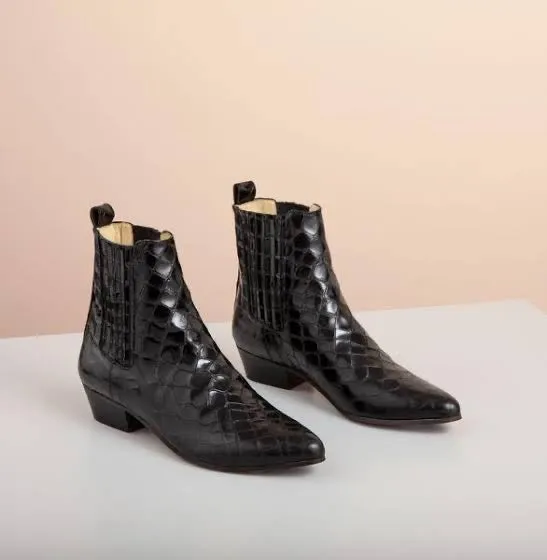 Ivy Lee Stella Faux Croco Schwarz - LETZTES PAAR Größe 36 Schuhe_Ivy-Lee