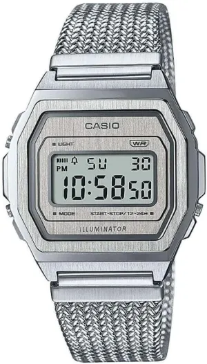 Schmuck Casio Uhren CASIO A1000MA-7EF Vintage Silberuhr