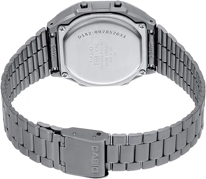 Schmuck Casio Uhren CASIO Unisex Schwarz Quarz Digital Edelstahl Uhr A168WGG-1BDF