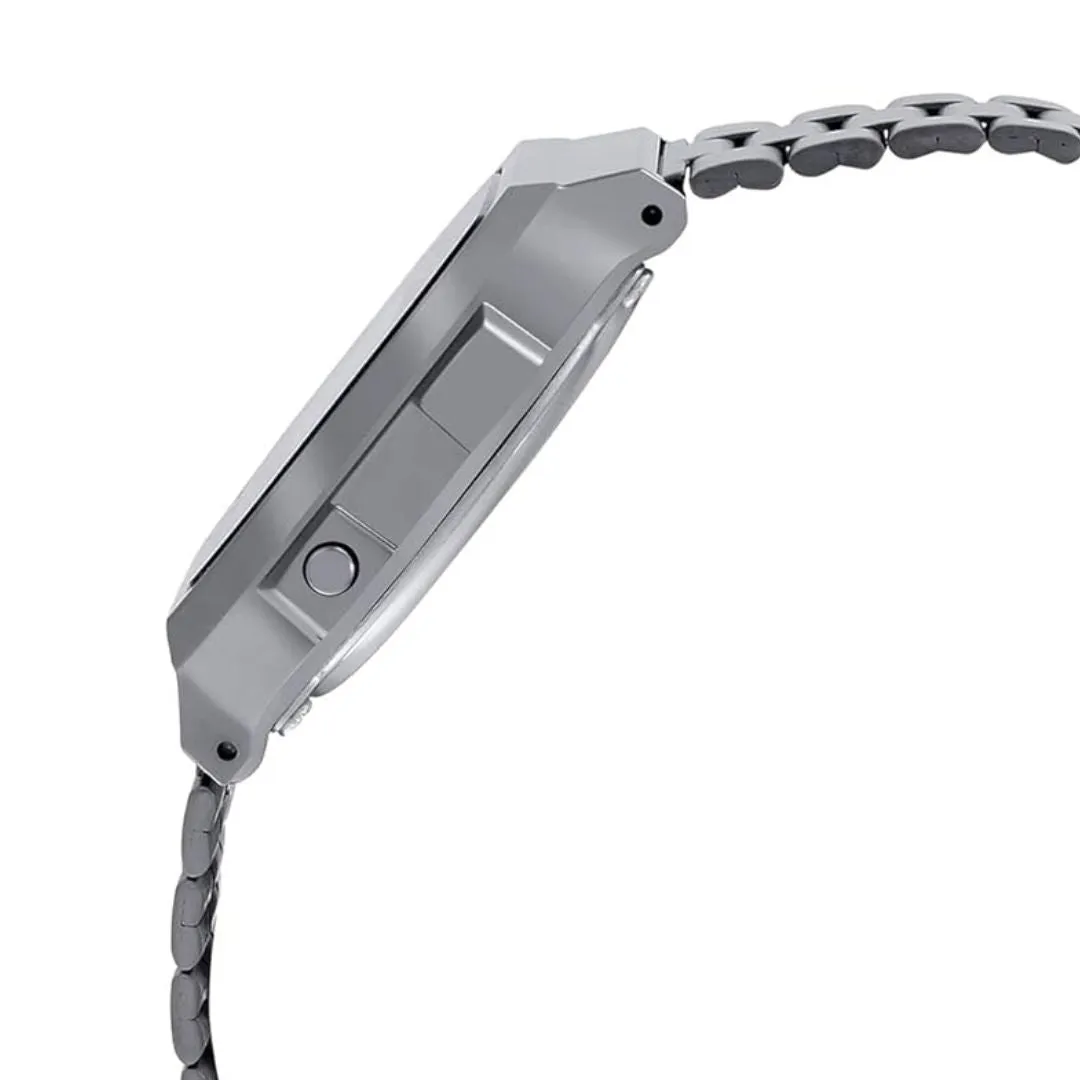 Schmuck Casio Uhren CASIO Unisex Schwarz Quarz Digital Edelstahl Uhr A168WGG-1BDF