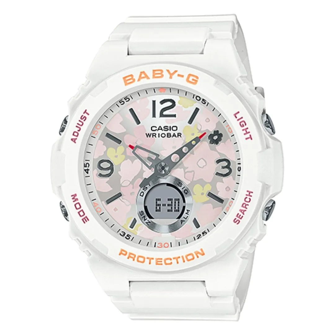 Schmuck Casio Uhren CASIO Damen Baby-G Weiße Uhr BGA-260FL-7ADR