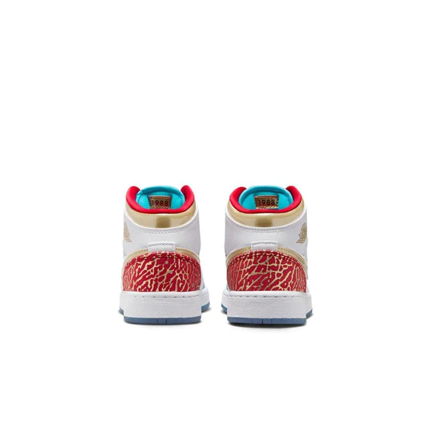 Kid's Air Jordan 1 Mid SS 'UNC zu Chi'