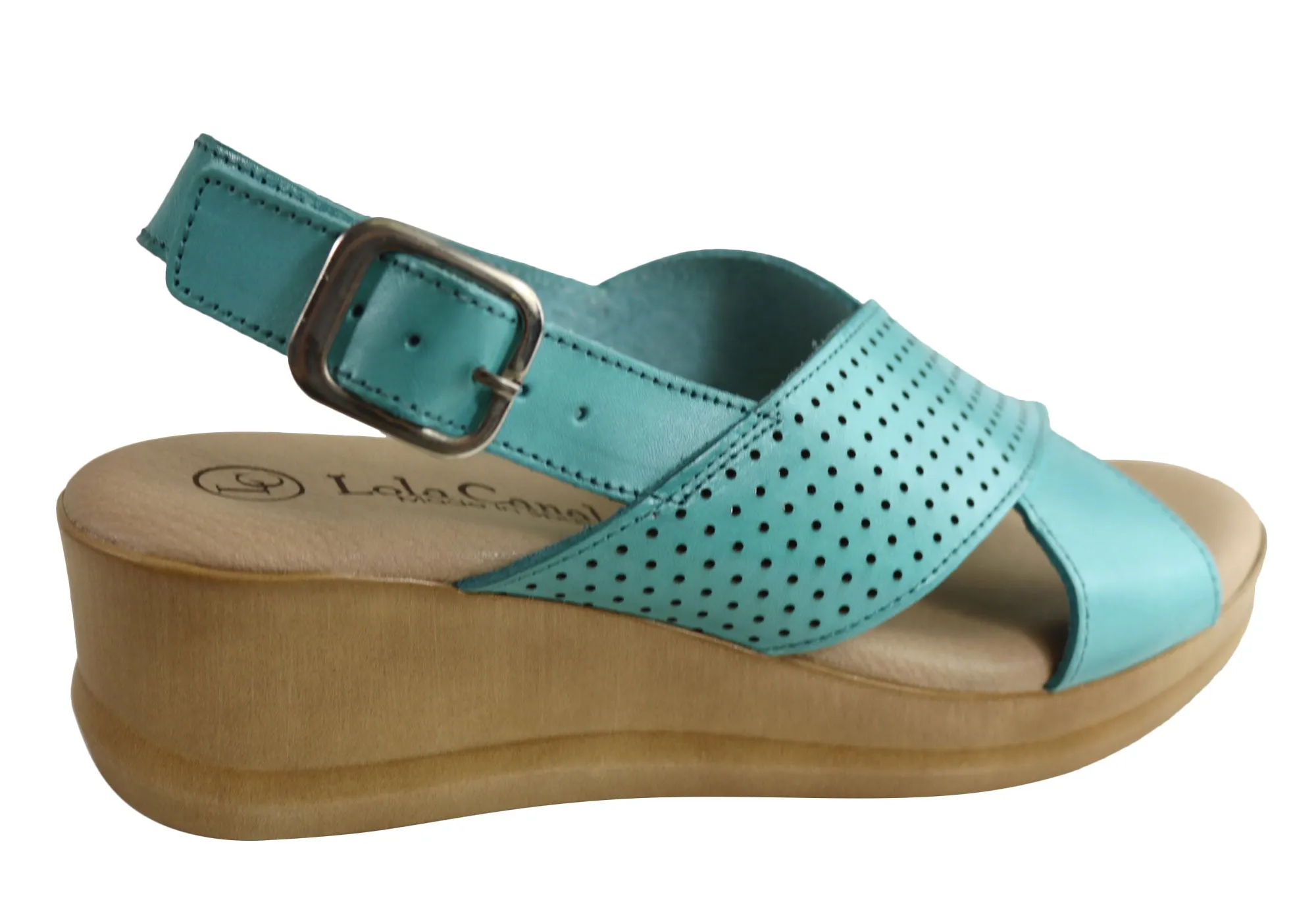 Lola Canales Eden Damen Komfort Keilabsatz Sandalen Aus Leder Hergestellt In Spanien Lola Canales Schuhe