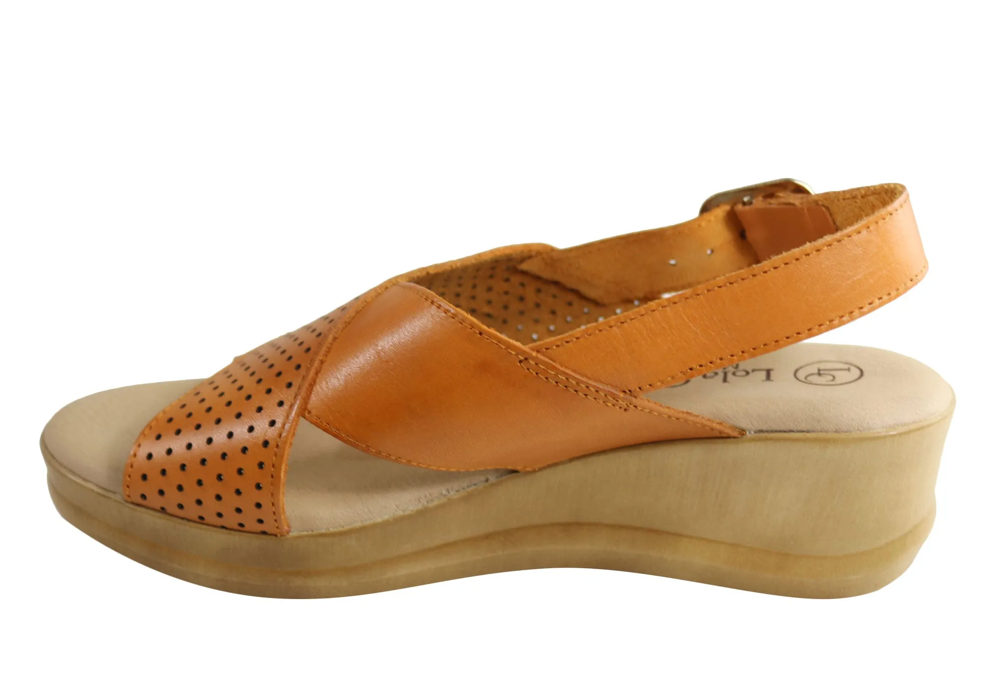 Lola Canales Eden Damen Komfort Keilabsatz Sandalen Aus Leder Hergestellt In Spanien Lola Canales Schuhe
